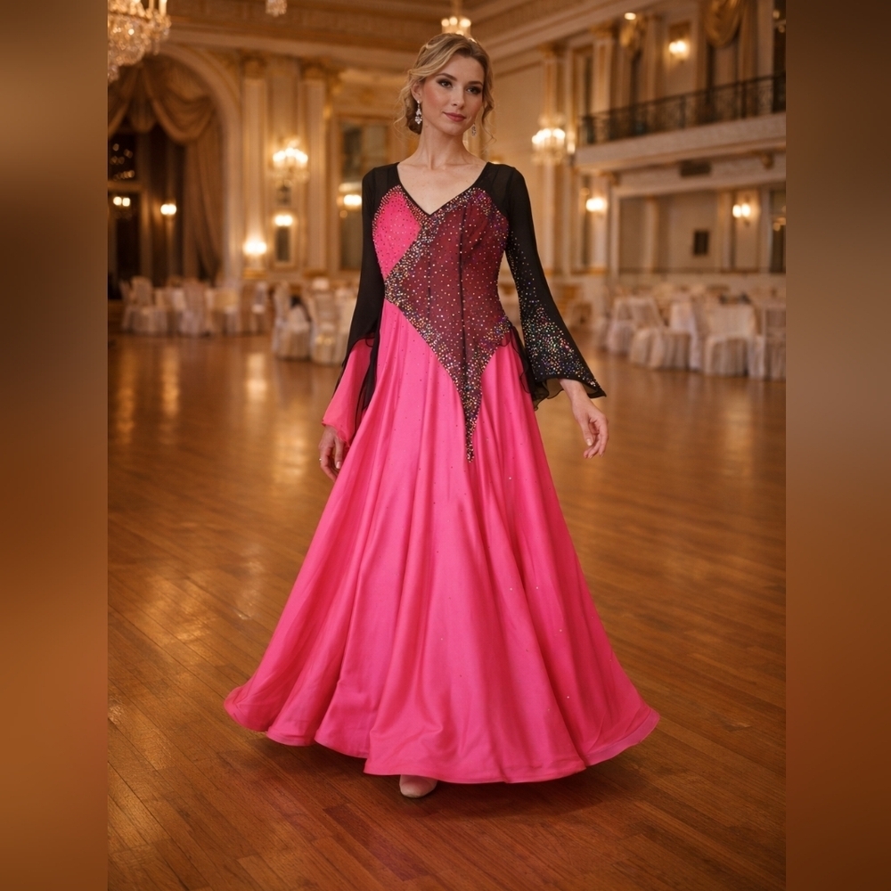 DORE NEON PINK BALLROOM DANCE DRESS